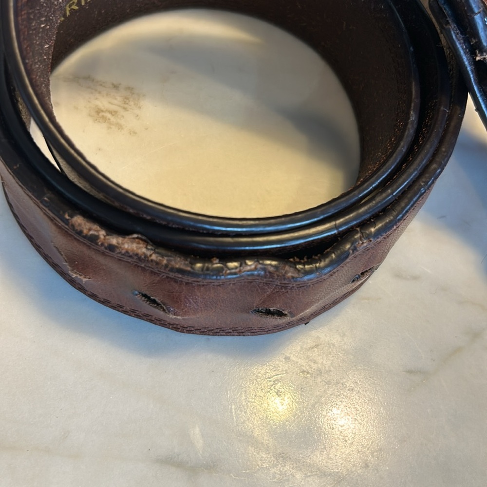 Ariat Brown Leather Belt vintage ‘95 size 36-42 - Picture 4 of 12